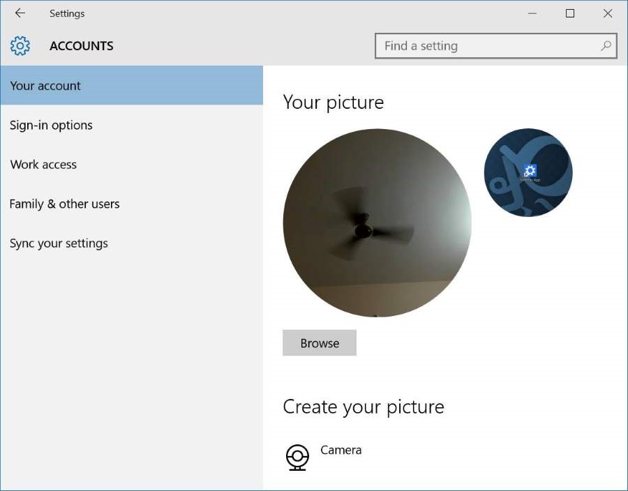 Use video as user account picture in Windows 10 pic5