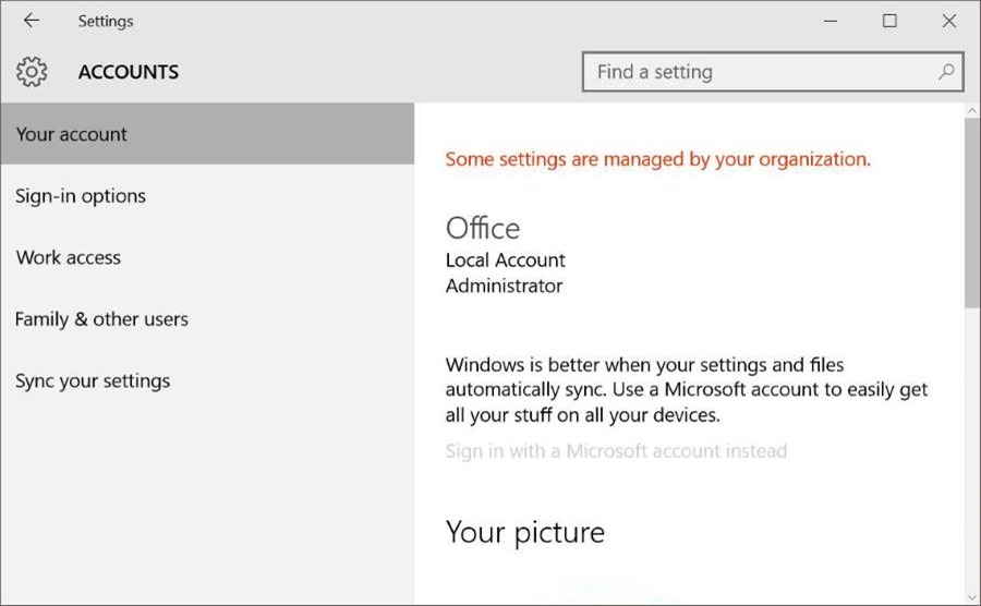 Block or Disable Microsoft account in Windows 10 pic5