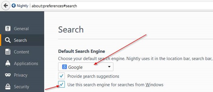 Make Google default in Windows 10 Taskbar search