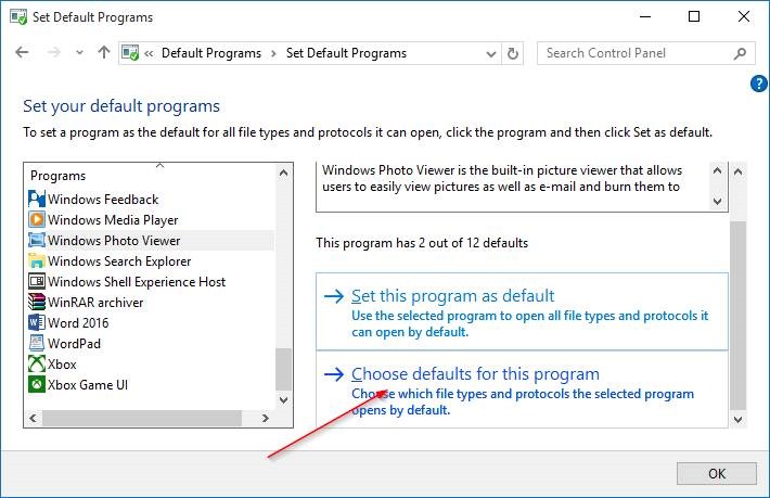 make Windows Photo Viewer default in Windows 10 step8