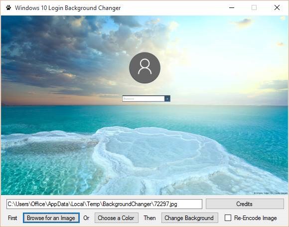 Windows 10 Login Screen Background Changer