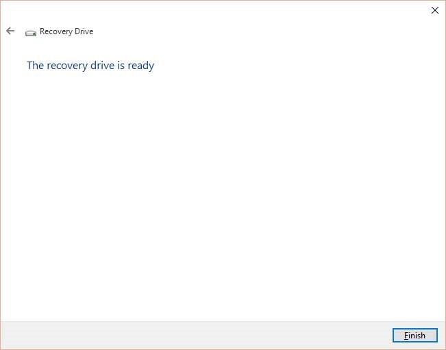 Create Windows 10 Recovery Drive step7