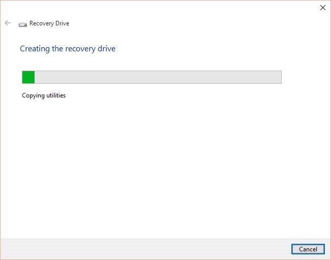 Create Windows 10 Recovery Drive step6