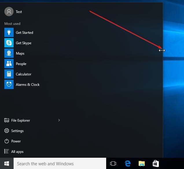 Resize Windows 10 Start menu picture4