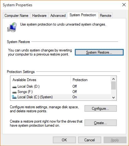 Create a Restore Point in Windows 10 step9