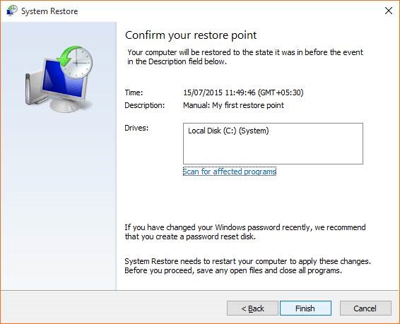 Create a Restore Point in Windows 10 step8