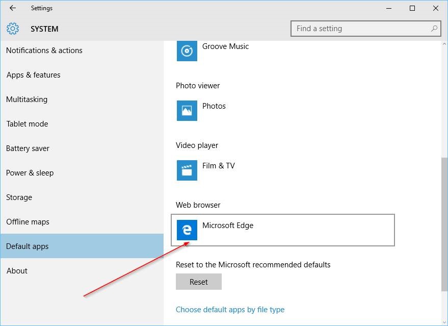 Change Default Browser In Windows 10 step3