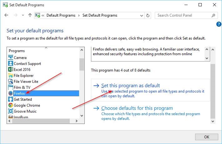 Change Default Browser In Windows 10 step8