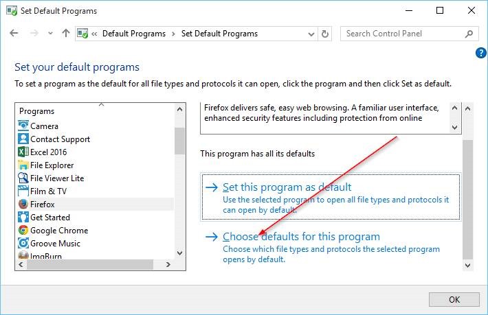 Change Default Browser In Windows 10 step5