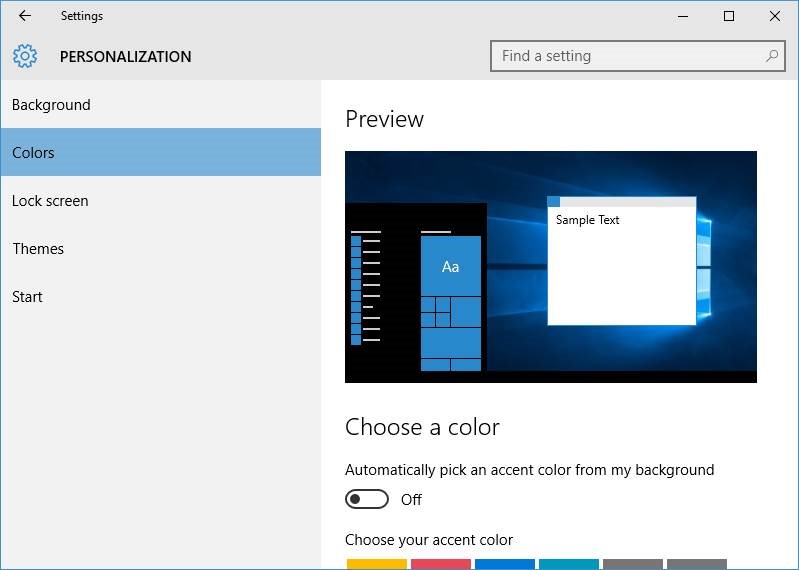 change window border color in Windows 10 step2