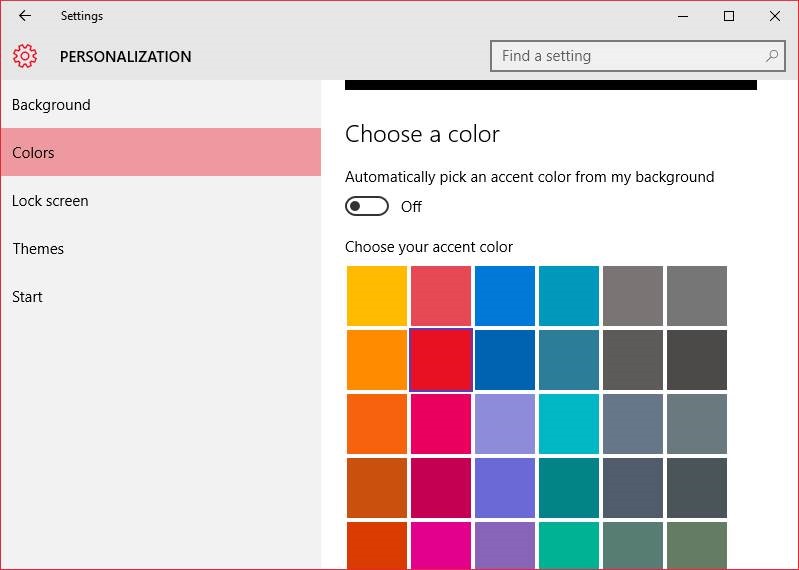 change window border color in Windows 10 step3