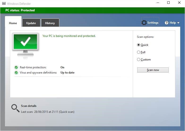 Disable Windows Defender in Windows 10