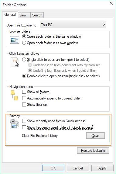 Disable Quick Access in Windows 10 picture3