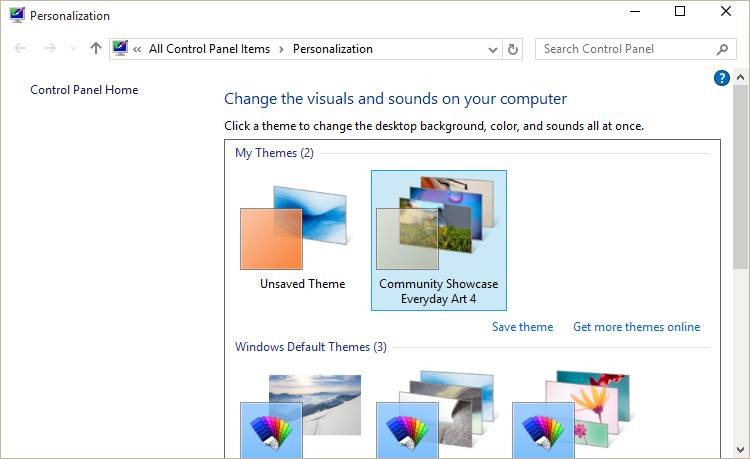 Change default desktop theme in Windows 10 picture5