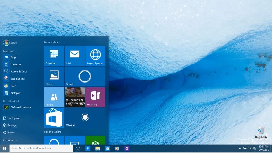 change the color of start menu and taskbar Windows 10