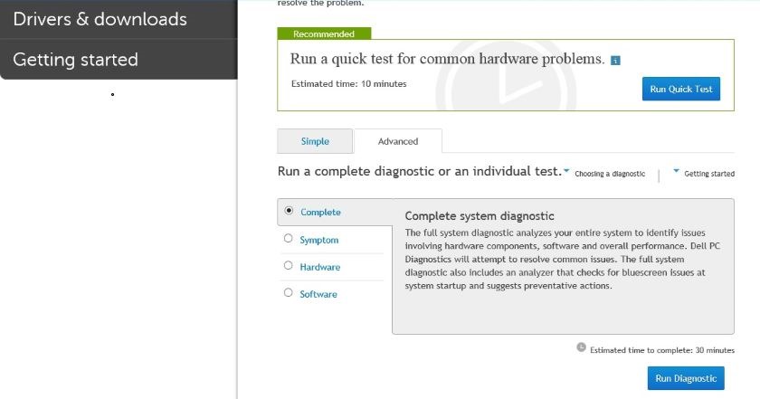 DELL Diagnostic tools