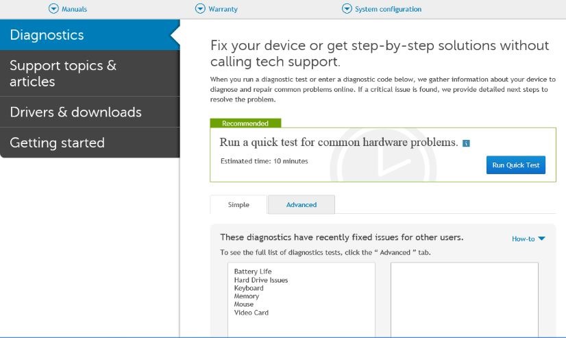 DELL Diagnostic tools picture1