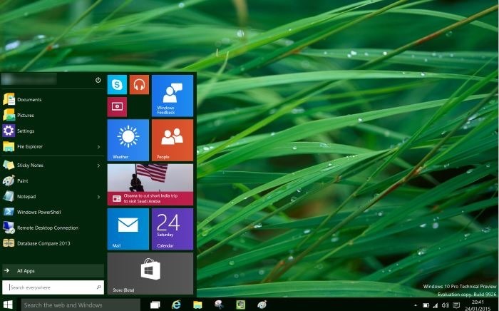 Start menu Windows 10