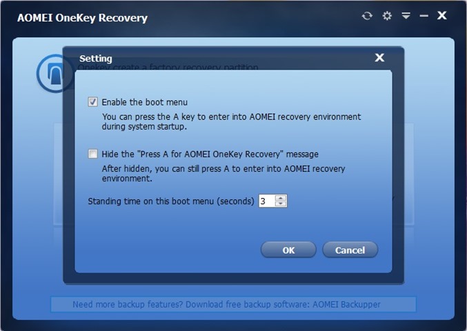 dedicated recovery partition Windows 10