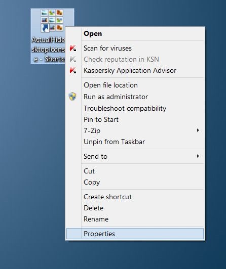 Create keyboard shortcut to show or hide desktop icons picture2