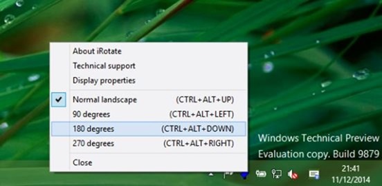 Keyboard shortcut to rotate screen orientation in Windows picture1