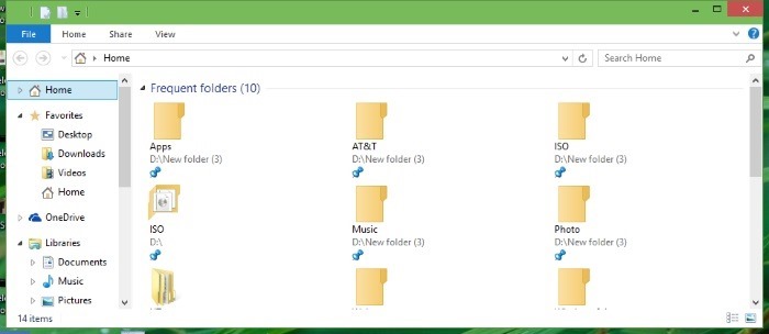 Pin folders to Home in Windows 10