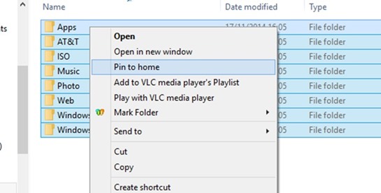 Pin folders to Home in Windows 10 step2