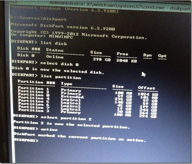 change active partiton from command prompt picture1