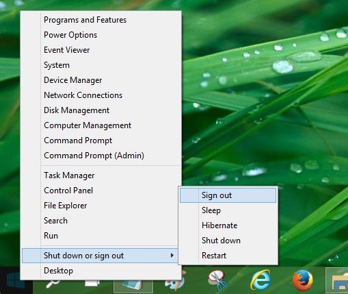 Sign out and lock options in Windows 10 picture1