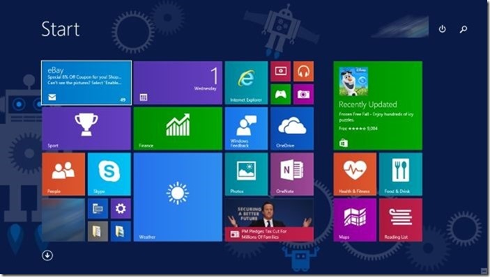 Toggle Start menu start screen