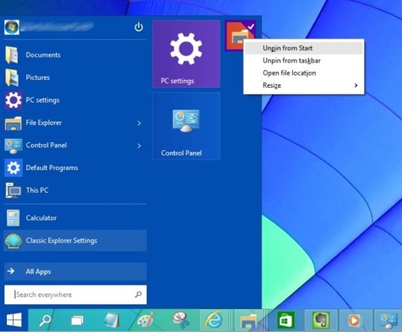 Windows 7 Start menu for Windows 10