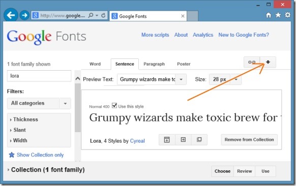 Install Google Web Fonts in Windows Picture2