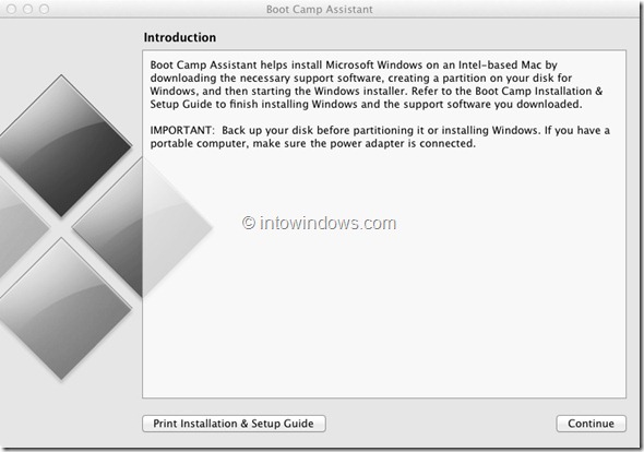 Install Windows 8 On Mac Step 1