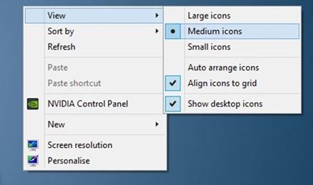 Resize desktop icons in Windows 7 and Windows 8 picture4