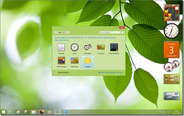 Desktop Gadgets Reviver for Windows 8.1 Picture1