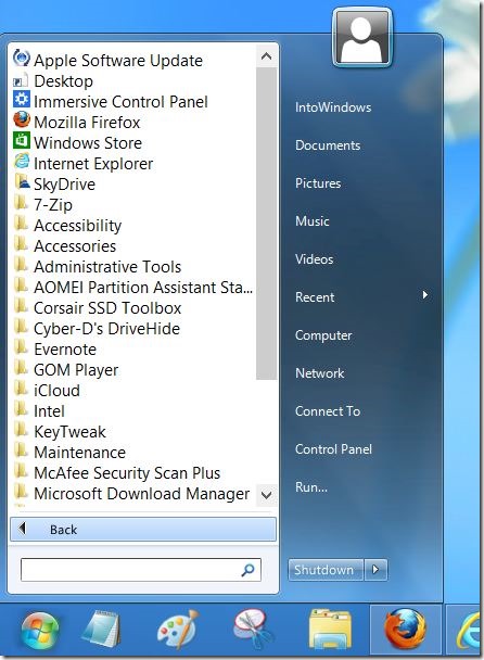 Remove Start Text in windows 8 taskbar