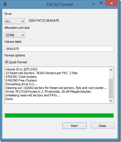 Format Large External Hard Drive FAT32 Step4