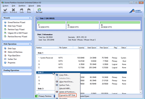 Convert MBR disk to GPT disk without deleting partitions