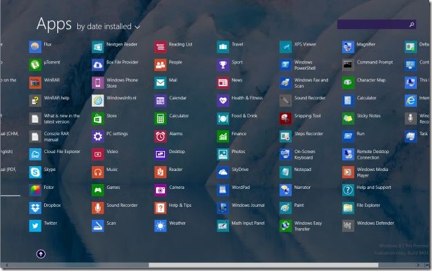 Pin apps to start screen Windows 8.1