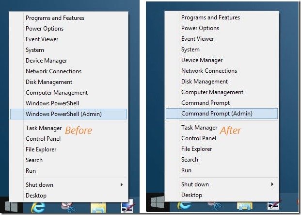 Add Admin Command Prompt to Win X Power User Menu In Windows 81