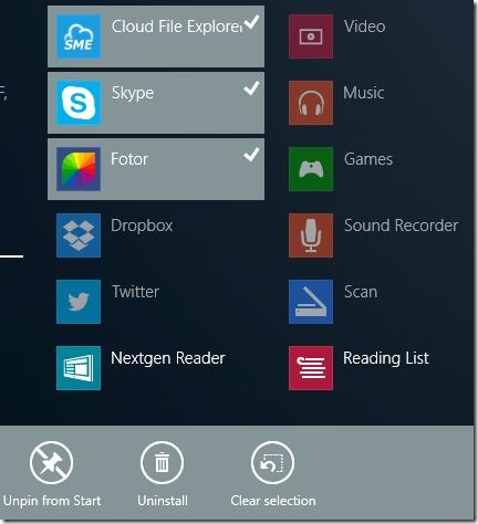 Uninstall Multiple Apps At Once In Windows 8.1 Step1