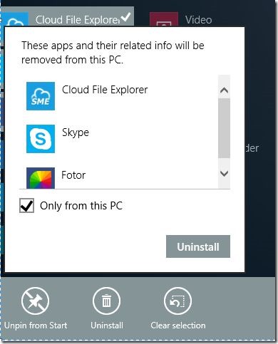 Uninstall Multiple Apps At Once In Windows 8.1 Step2