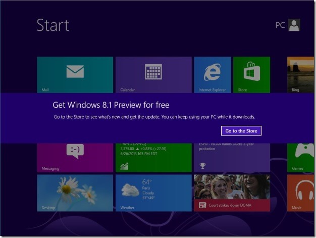 Upgrade Windows 8 to Windows 8.1 Preview Step9