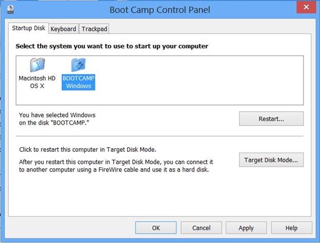 Set Windows as default OS in Boot Camp on Mac