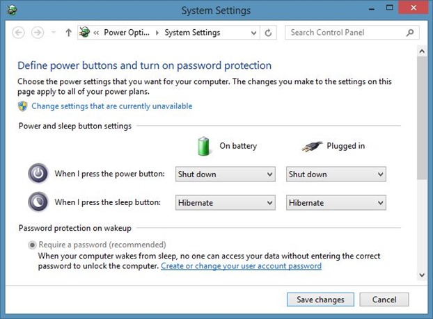 Change Power Button Action in Windows 8