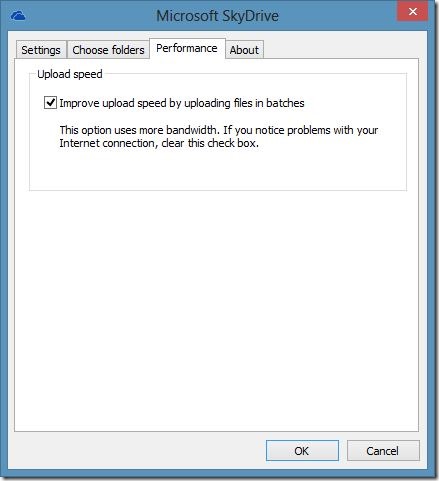 Improve SkyDrive Upload Speed Step1