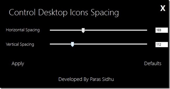 Change Desktop Icons Spacing