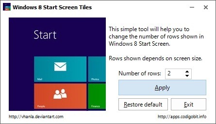 Reduce Number of Rows on The Start Screen