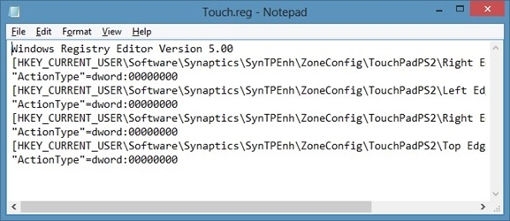 Disable Touchpad Gestures In Windows 8