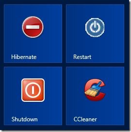 Windows 8 Shutdown Tile On Start Screen Picture1